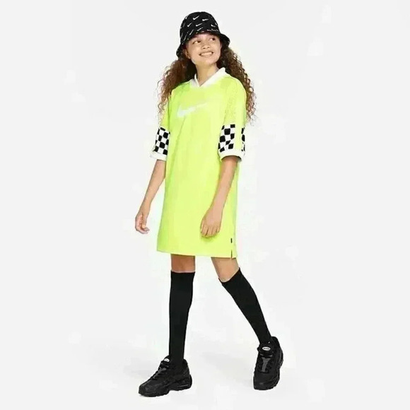 Nike Dri-Fit Neon Yellow Jersey Tunic Dress FD3129-702 - Picture 1 of 9